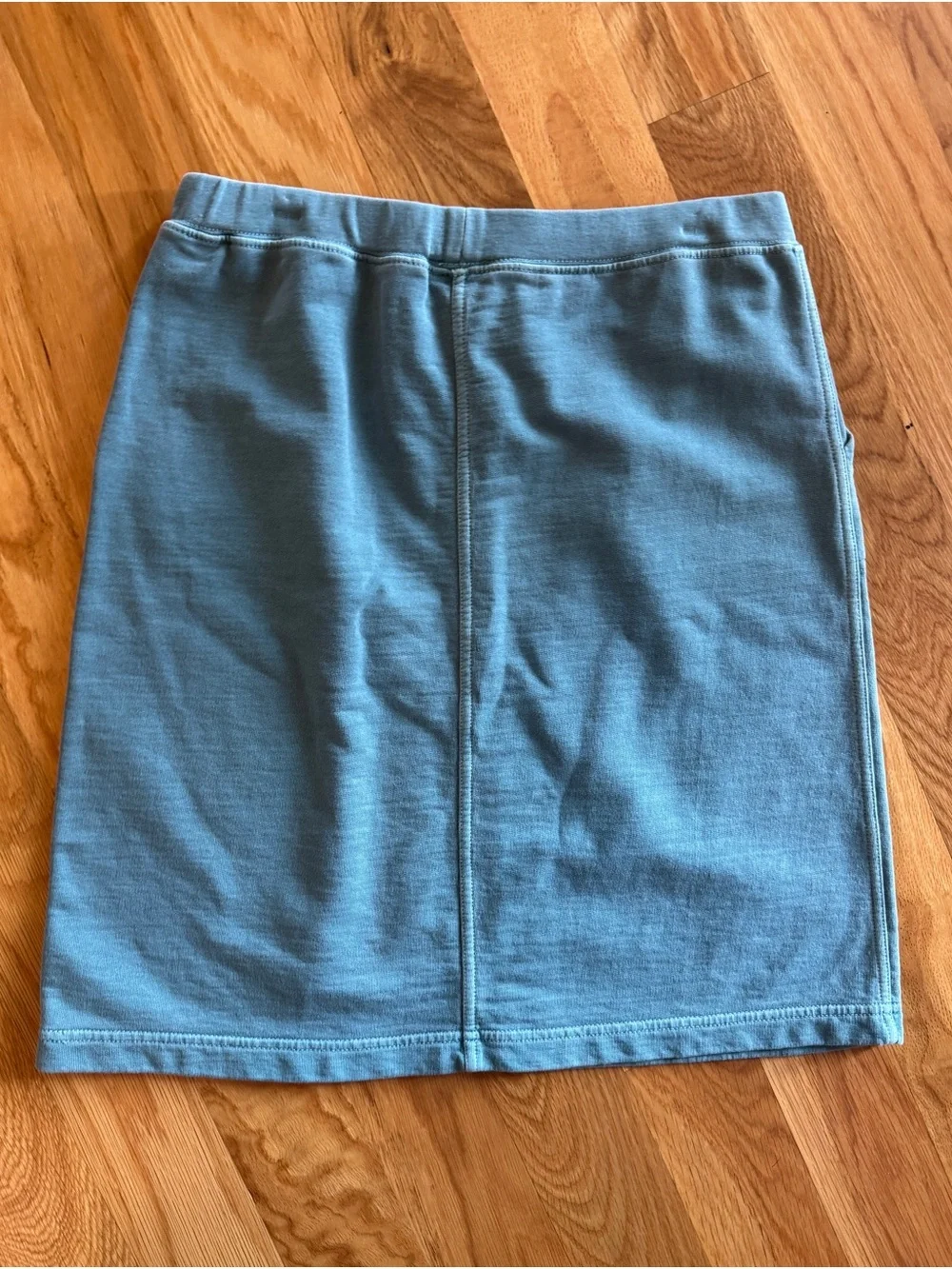 L.L. Bean Dusty Blue Pull-On Pencil Skirt; Front Pockets & interior drawstring - Picture 6 of 6